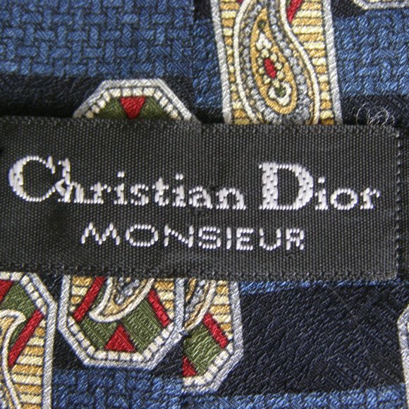 Vintage Mens Christian Dior Monsieur 100% Silk Tie - Picture 8 of 12
